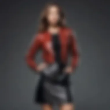 Chic combination of leather skirt and cardigan for modern modesty.