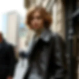 Classic long leather coat exuding elegance