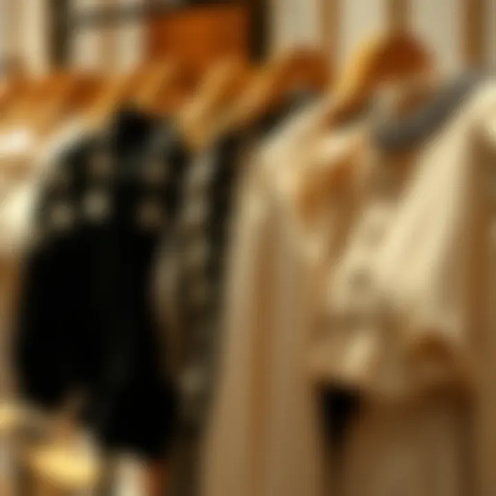 Diverse styles of stone-embellished blouses displayed together