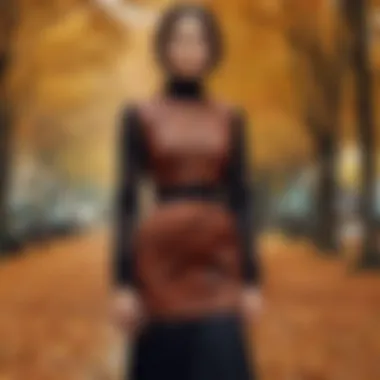 Autumn Layers: Stylish Dress Combinations A sophisticated outfit featuring layers for autumn