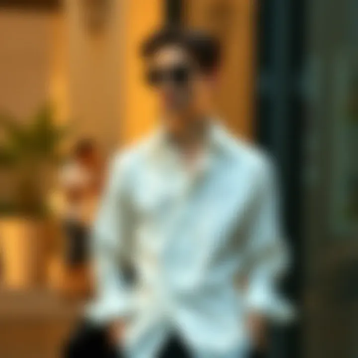 A fashionable outfit featuring a double cuff shirt paired with accessories