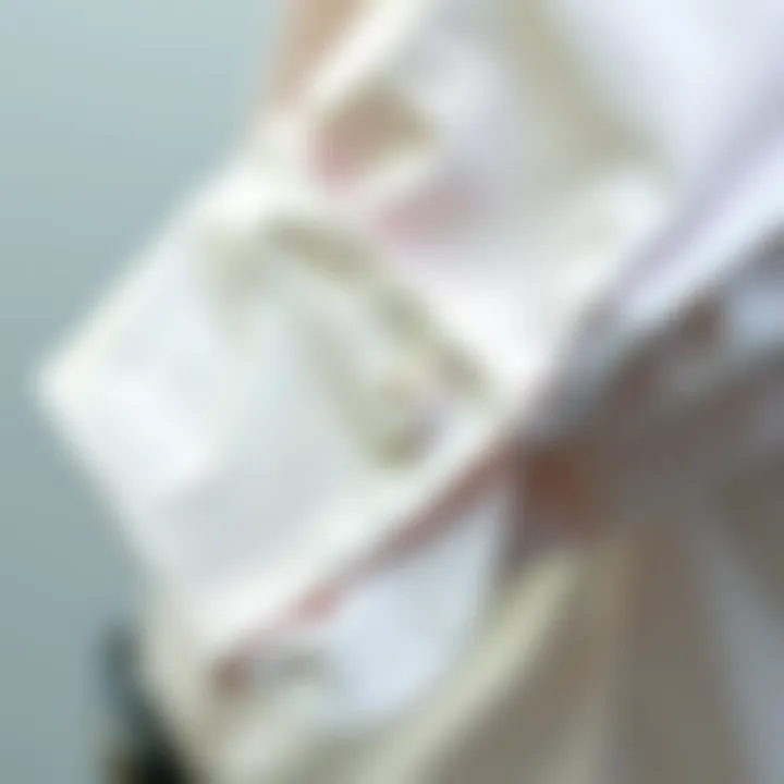 Close-up of the intricate details on a double cuff shirt