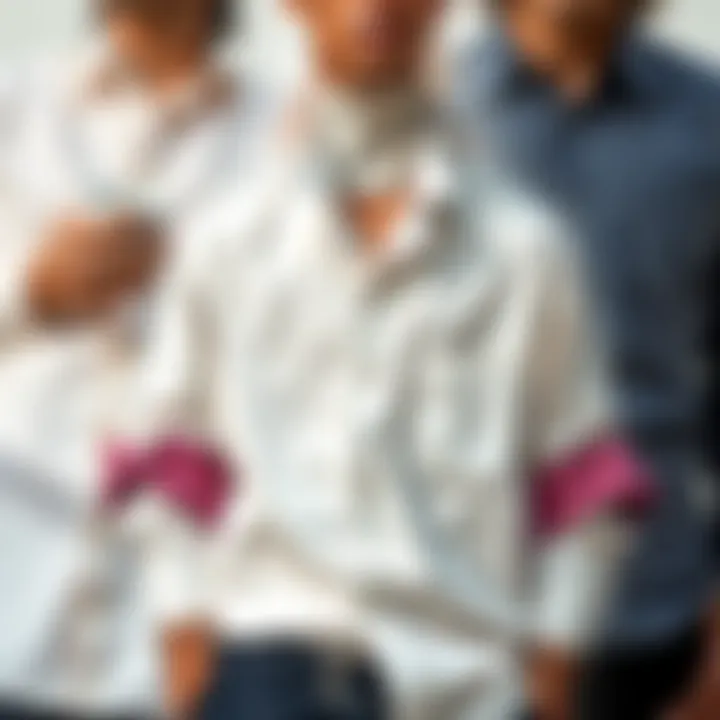 A collage showing various styles of double cuff shirts in different fabrics