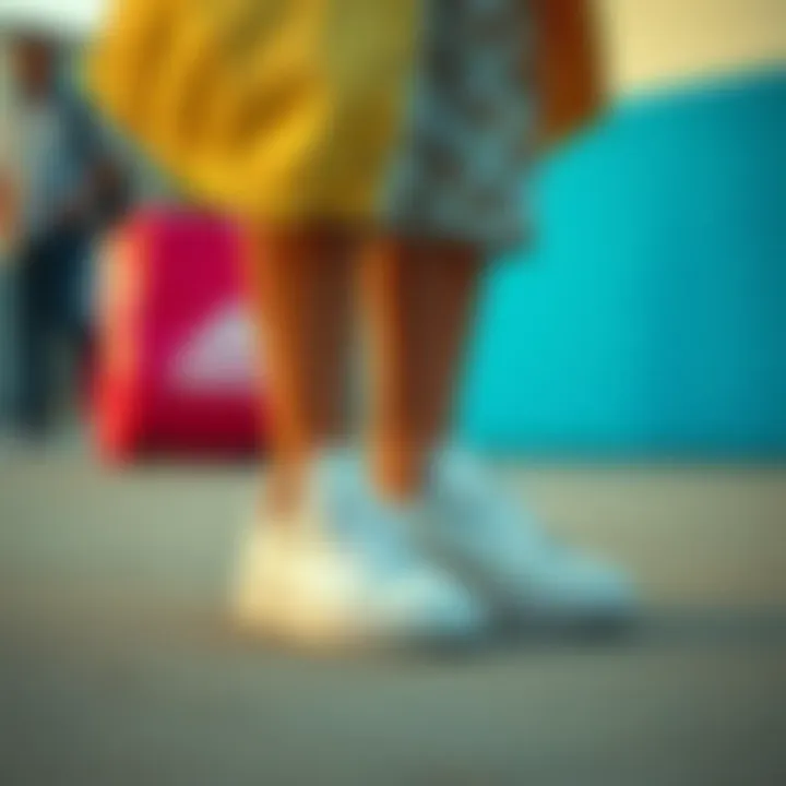 Fashionable Combination of White Shoes with Casual Attire A fashionable combination of white shoes with casual attire