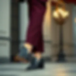 Elegant burgundy shoes paired with tailored trousers