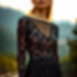 Elegant mini dress showcasing intricate lace details