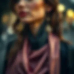 Elegant shawl showcasing earrings