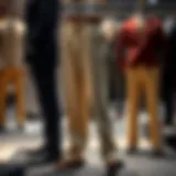 Elegant tailored trousers on display