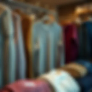 Stylish knitted sweater display showcasing various textures