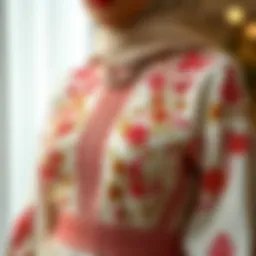 Elegant modest dress showcasing intricate embroidery