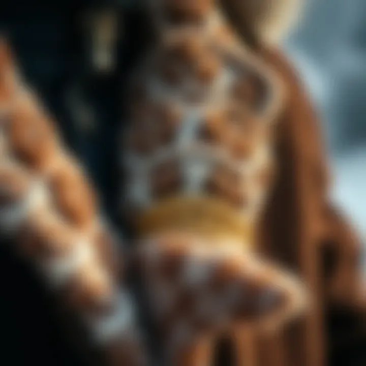 Close-up of high-quality material used in winter coats