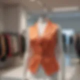 Sleek bright vest on display in a stylish boutique