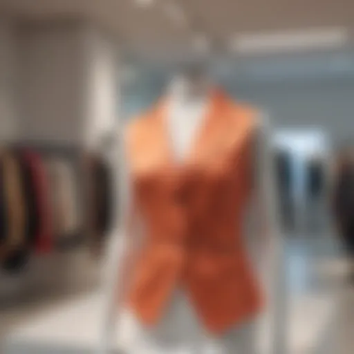 Sleek bright vest on display in a stylish boutique