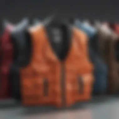 Variety of Glossy Vests Variety of glossy vests in different colors and styles laid out