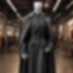 Stylish wool coat draping elegantly on a mannequin