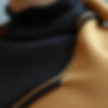 Materials and Textures of Sleeveless Turtlenecks Close-up of fabric textures used in sleeveless turtleneck tops
