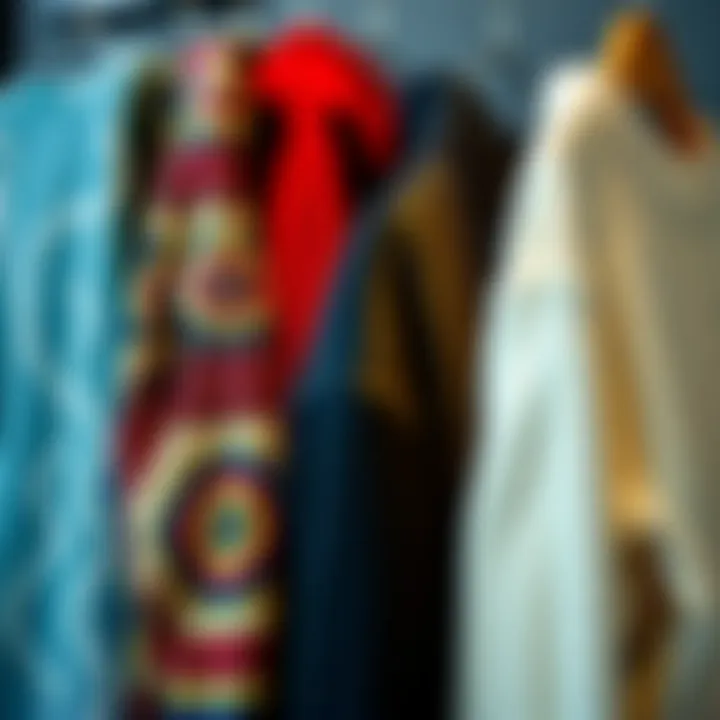 Variety of fabrics used for long-sleeved sweaters displayed artistically.