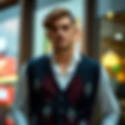 Elegant vest styles showcased on a model