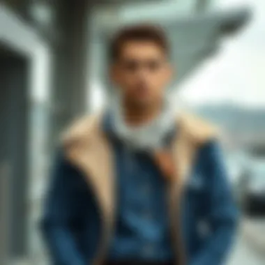 Fashionable layering with blue denim and outerwear