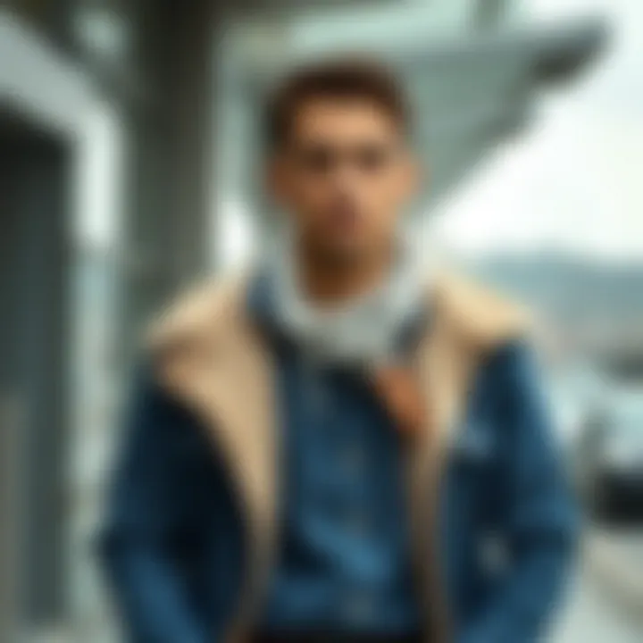 Fashionable layering with blue denim and outerwear