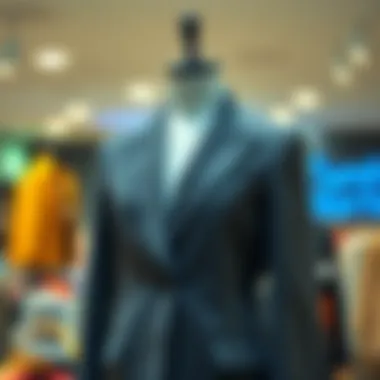 A stylish faux wool blazer displayed on a mannequin highlighting its texture and design