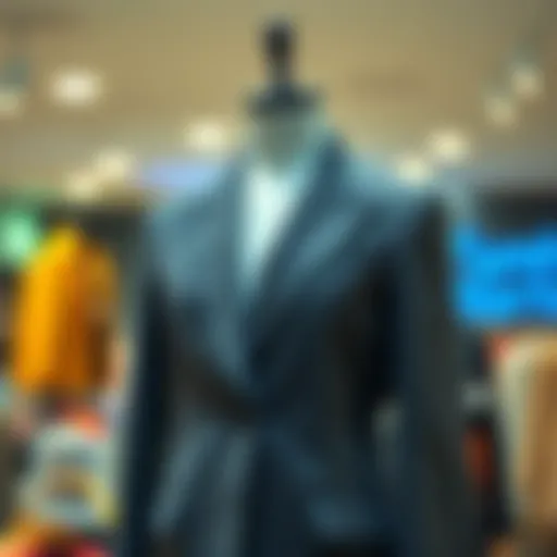 A stylish faux wool blazer displayed on a mannequin highlighting its texture and design