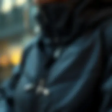 The Fusion of Elegance and Functionality Elegant zipper detail on a modern outerwear piece