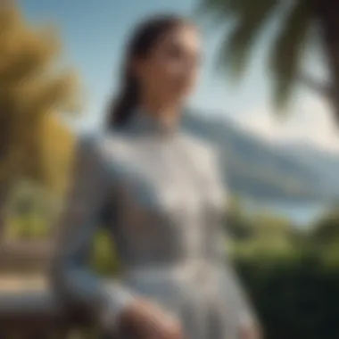 Elegance of Ferace in Nature An elegant Ferace garment displayed in a serene outdoor setting