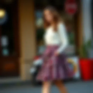 Casual Styling of Ruffled Skirt Ruffled skirt styled for a casual outing