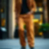 Stylish corduroy trousers styled with casual attire