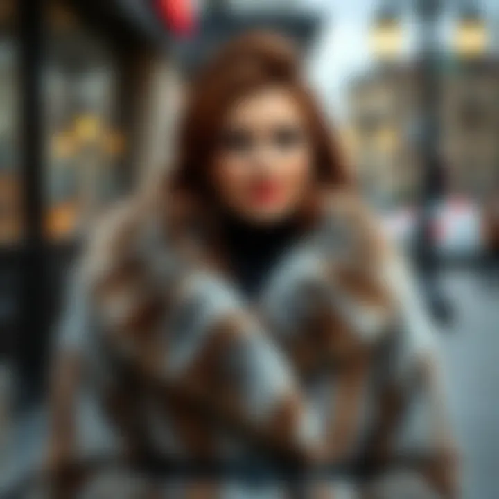 Luxurious fur-lined coat showcasing elegance and warmth