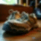 Returned shoes showcasing wear and tear