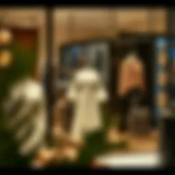 Elegant clothing display in a boutique