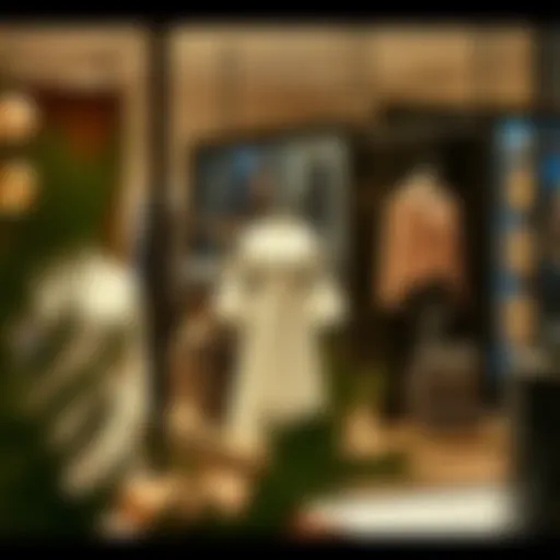 Elegant clothing display in a boutique