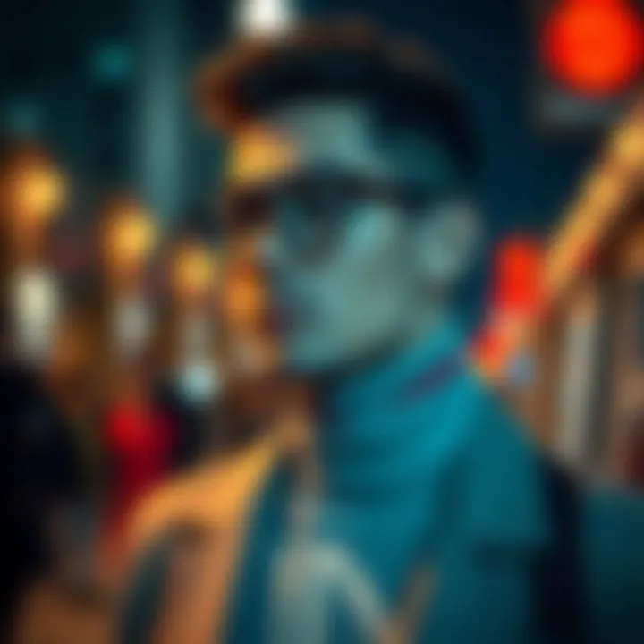 Stylish representation of an avatar wearing glasses, showcasing modern fashion trends.