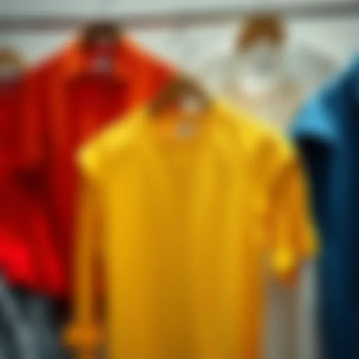 Color combinations for shirts and t-shirts displayed creatively