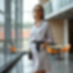 Stylish shirt dress in a modern setting