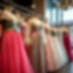 Elegant graduation dress display