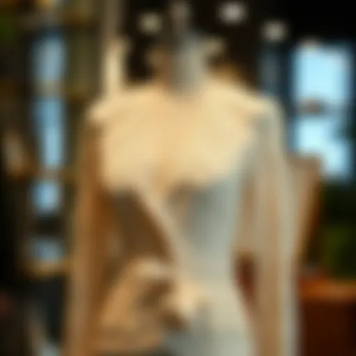Elegant lace jacket displayed on a mannequin