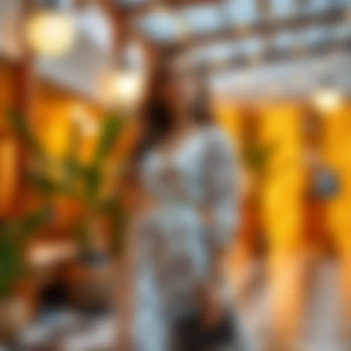 Seasonal trend integration with gupur dresses in a stylish setting