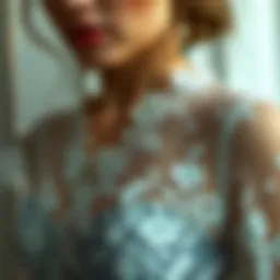 Elegant lace detail on a modern ferace design