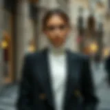 Sophisticated look of a modern high-neck coat
