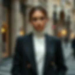 Sophisticated look of a modern high-neck coat