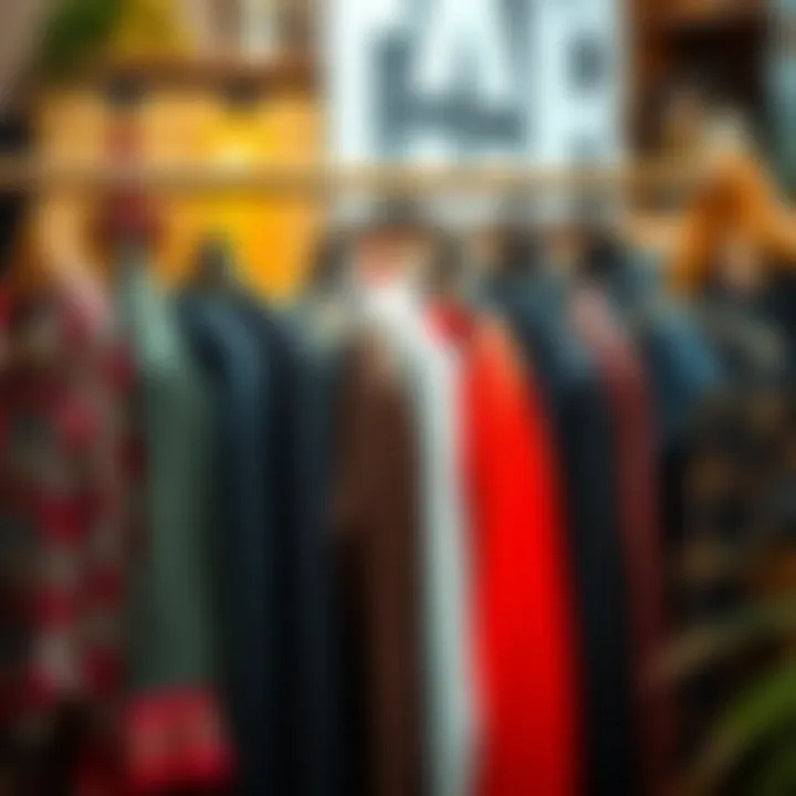 Diverse styles of hakim yaka ferace displayed on hangers