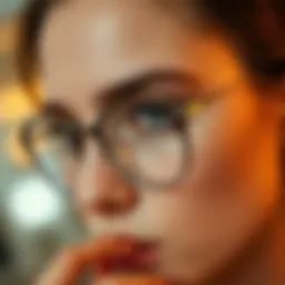 Stylish half-frame glasses showcasing elegance