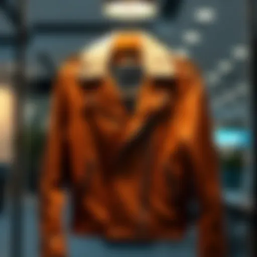 Elegant peluş leather jacket on a stylish hanger