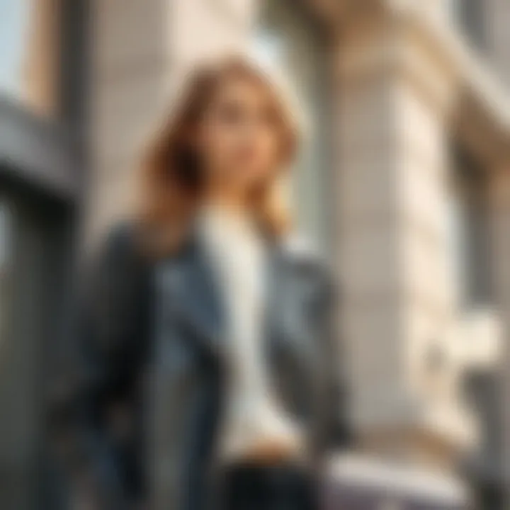 Fashionable outfit combinations featuring plush leather jacket