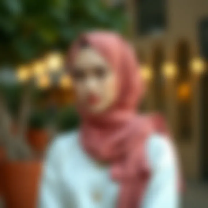 A fashion-forward modest ensemble featuring innovative design