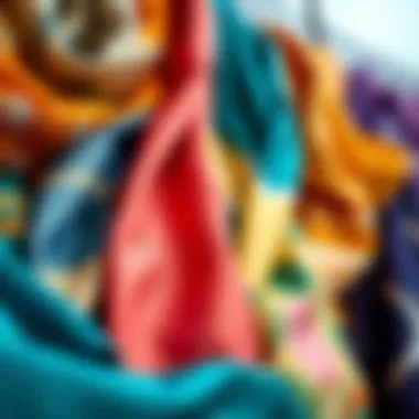 A variety of silk scarves in vibrant colors