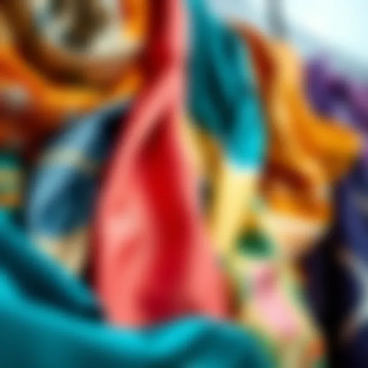 A variety of silk scarves in vibrant colors